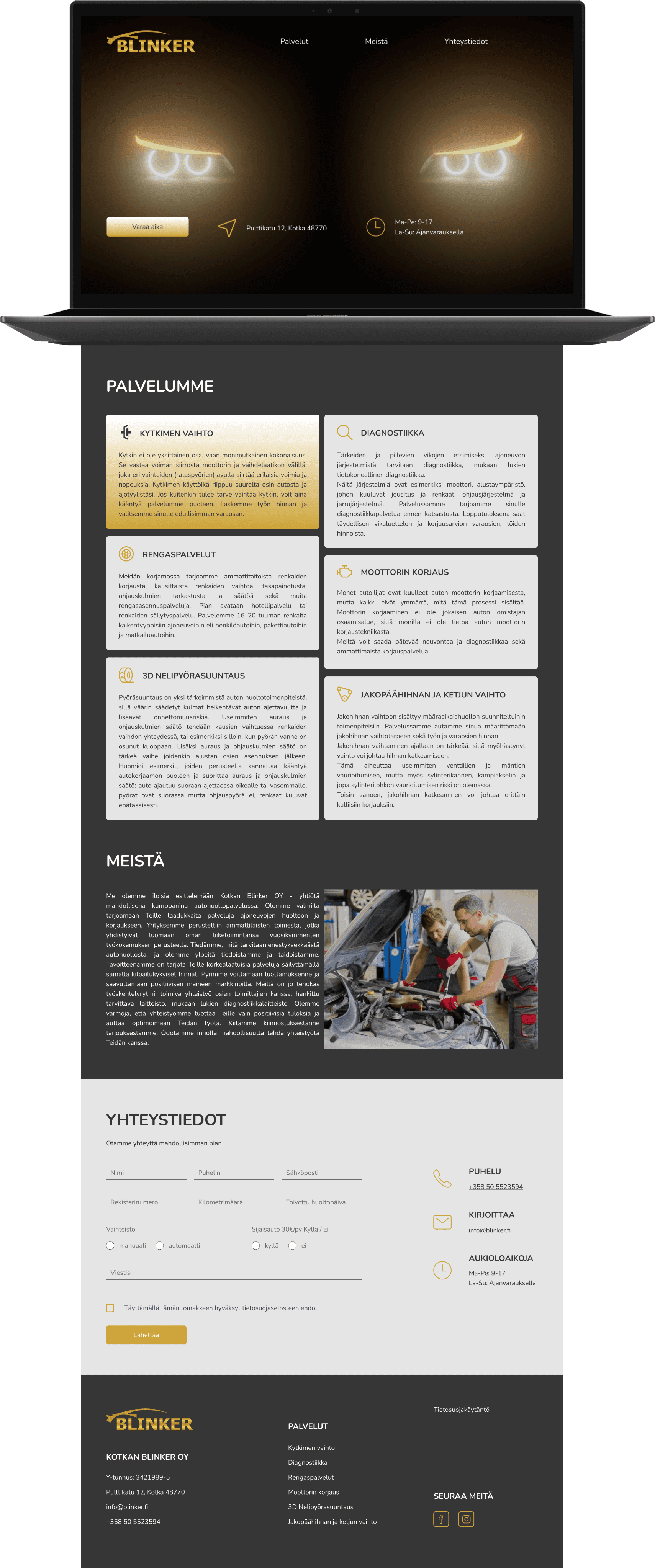 A business card site for an automobile repair shop